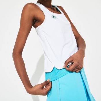 Lacoste SPORT Roland Garros Performance Tank Top Dámské - Tričko Bílé / Tyrkysové / Zelene | CZ-A1Bt